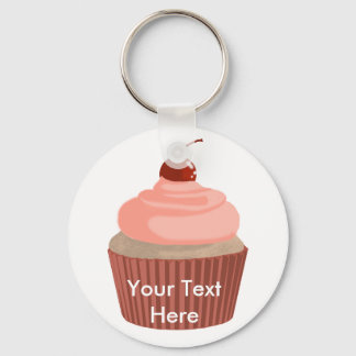 Cupcake-Rosa und Rot Schlüsselanhänger