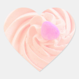 Cupcake rosa Zuckerguss Süßigkeiten Herz niedlich Herz-Aufkleber
