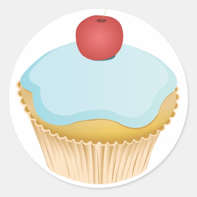 Cupcake Runder Aufkleber (Vorderseite)