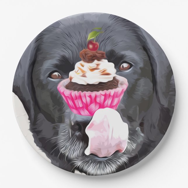 Cupcake - Schwarzes Labor Pappteller (Vorderseite)