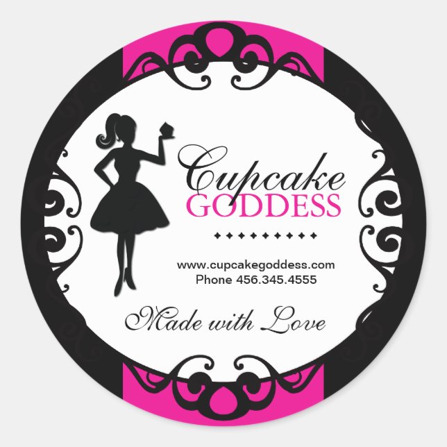 Cupcake Silhouette Packing Stickers (Vorderseite)