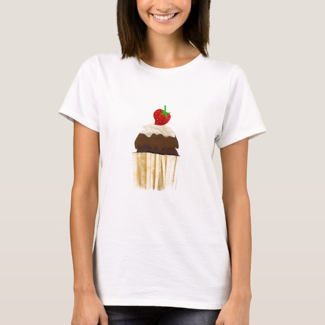 Cupcake Spaghetti-Rippe oben T-Shirt (Vorderseite)