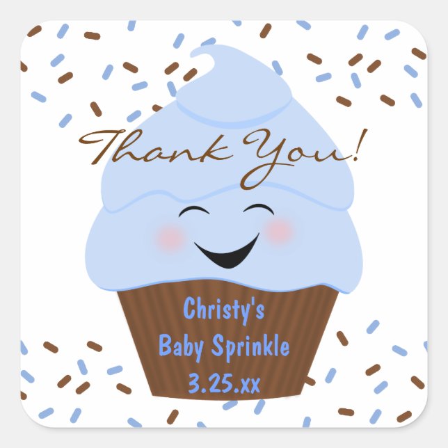 Cupcake Sprinkles Baby Boy Sticker (Vorderseite)