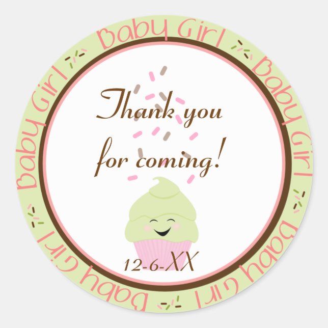 Cupcake Sprinkles Baby Sticker (Vorderseite)