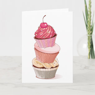 Cupcake Stack Grußkarten Karte