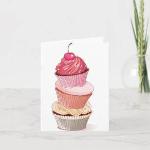 Cupcake Stack-Mitteilungskarten Karte