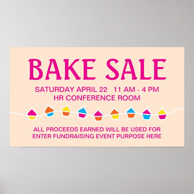 CUPCAKE String bake Sale Flyer Poster (Vorne)