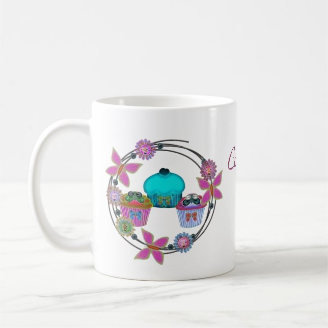 Cupcake Sunday Zweifarbige Tasse (Links)