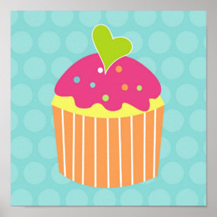 Cupcake Süße Kinder Kinderzimmer Wand Kunst Drucke