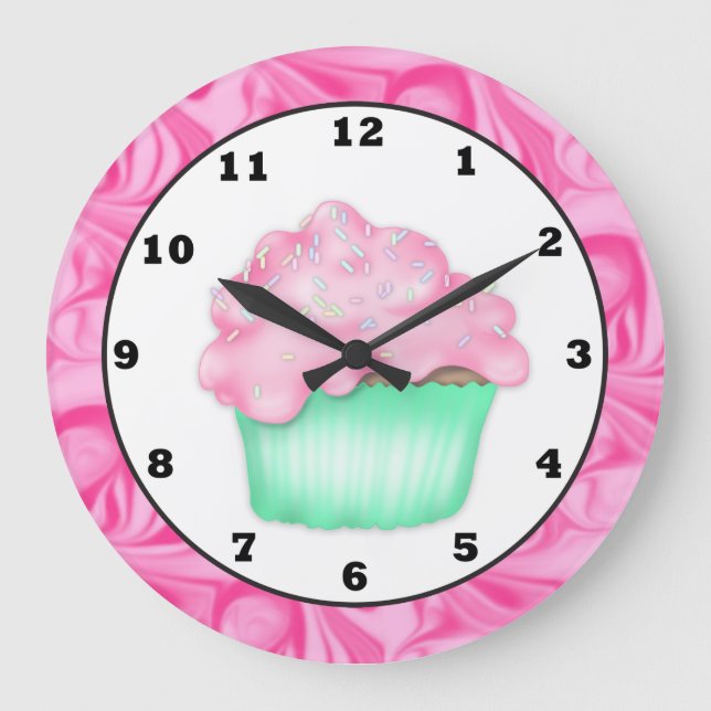 Cupcake, süße Leckerei Große Wanduhr (Vorderseite)