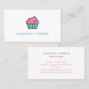 Cupcake Süßigkeiten Konditorgebäck pink blau Visitenkarte