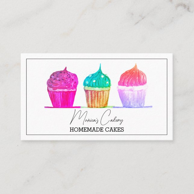 Cupcake Sweet Cakes Bakes hausgemachte Bäckerei Visitenkarte (Vorderseite)