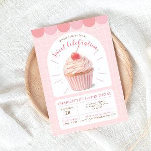 Cupcake Sweet Shop Anniversaire Invitation