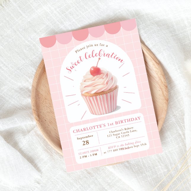 Cupcake Sweet Shop Anniversaire Invitation (Créateur téléchargé)