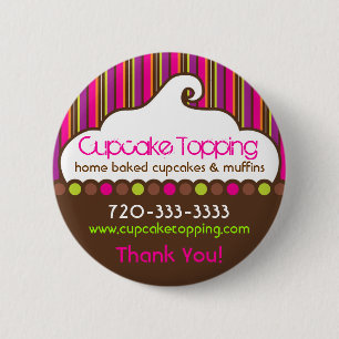 Cupcake-Topping Retro-Anstecknadel Button