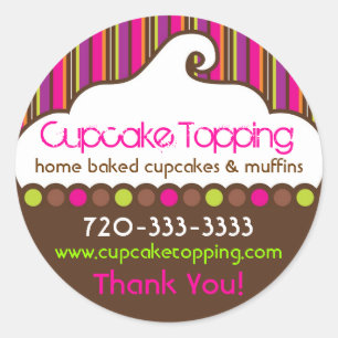 Cupcake Topping Retro Stickers
