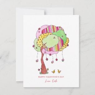 Cupcake Tree avec oiseaux Valentine Carte de vacan
