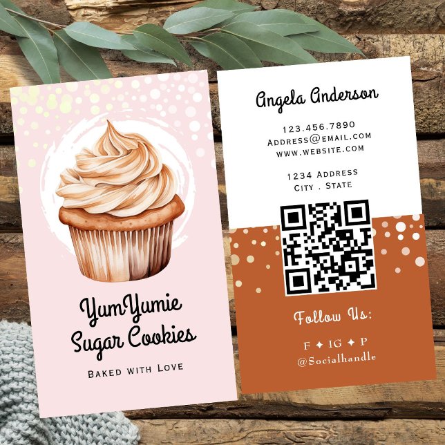 Cupcake Trendy QR Code and Website Visitenkarte (Von Creator hochgeladen)