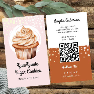 Cupcake-Trendy-QR-Code und Website Visitenkarte