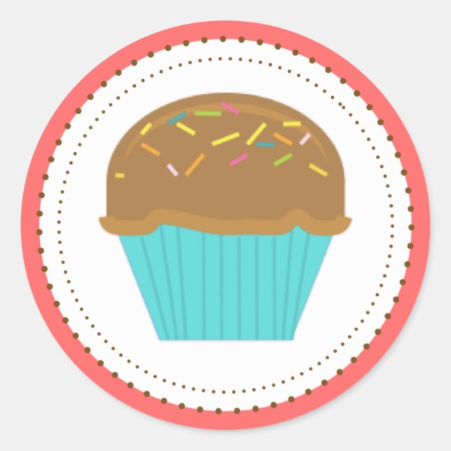 Cupcake Turquoise Aqua Stickers (Vorderseite)