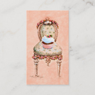 Cupcake und Business Cards mit Viktorianischen Leh Visitenkarte