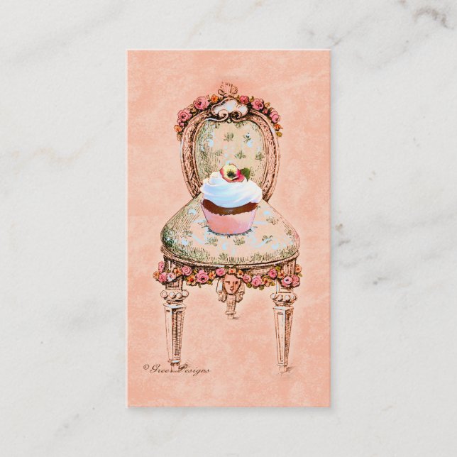 Cupcake und Business Cards mit Viktorianischen Leh Visitenkarte (Vorderseite)