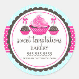 Cupcake und Cake Pops Bäckerei Box Siegel Runder Aufkleber