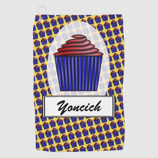 Cupcake von Kenneth Yoncich Golfhandtuch (Vorderseite)