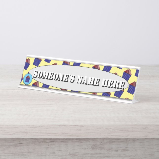 Cupcake von Kenneth Yoncich Schreibtischnamensplakette (Vorderseite )