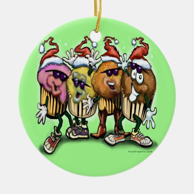 CupCake Weihnachten Keramikornament (Vorne)