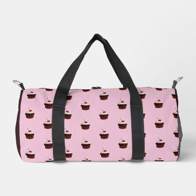 Cupcake with Cherry On Top Pattern Duffle Bag (Vorderseite)