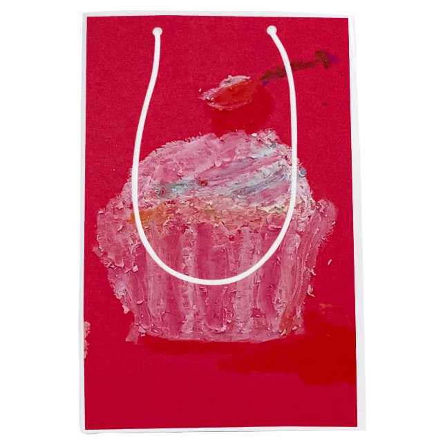 Cupcake with strawberry Frosting Mittlere Geschenktüte (Vorderseite)