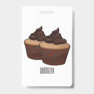 Cupcake Zeichentrickillustration Ausweis
