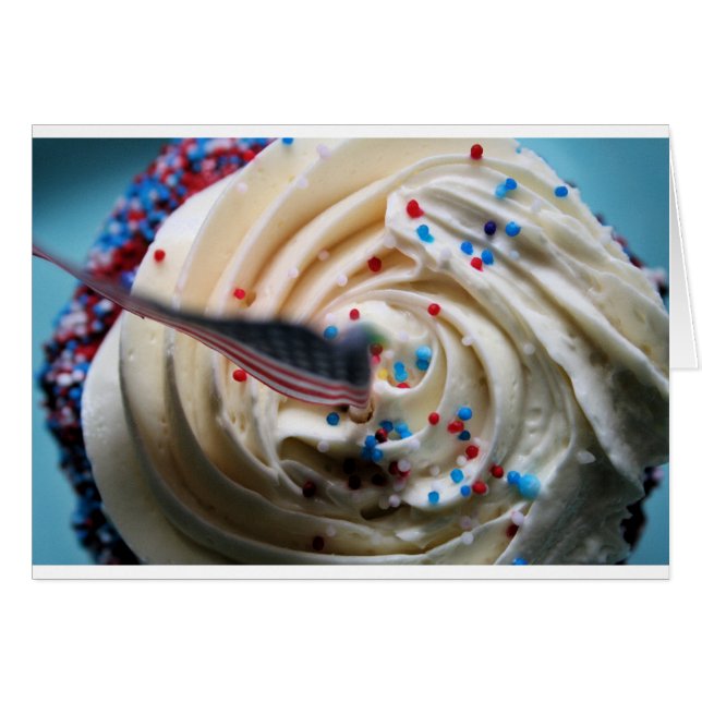 Cupcake-Zuckerguss mit amerikanischer Flagge (Vorderseite (Horizontal))