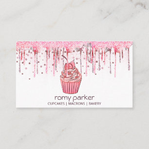 Cupcake Zuhause Bäckerei Konditorei Rose Gold Drif Visitenkarte