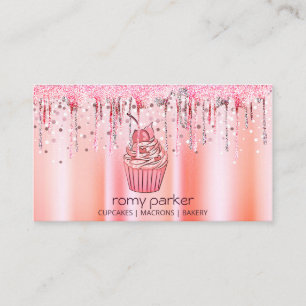 Cupcake Zuhause Bäckerei Konditorei Rose Gold Drif Visitenkarte