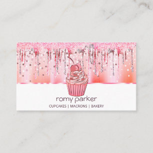 Cupcake Zuhause Bäckerei Konditorei Rose Gold Dril Visitenkarte