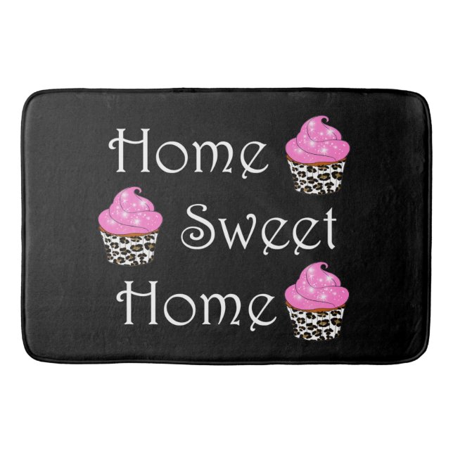 Cupcake "Zuhause Sweet Zuhause" Badematte (Vorderseite)
