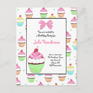 Cupcake zum Geburtstag Einladung