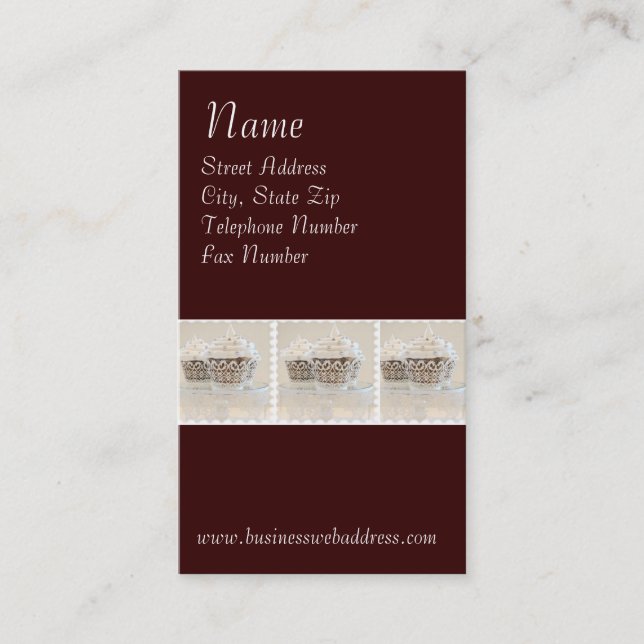 Cupcaked auf dunkles visitenkarte (Vorderseite)