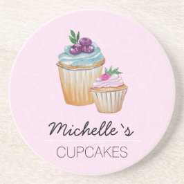 CupCakes And Fruits Watercolor Getränkeuntersetzer