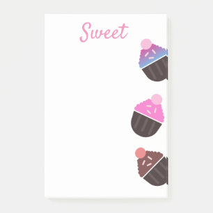 Cupcakes Bäckerei Süßer Zuckerguss Nachhinweise Post-it Klebezettel