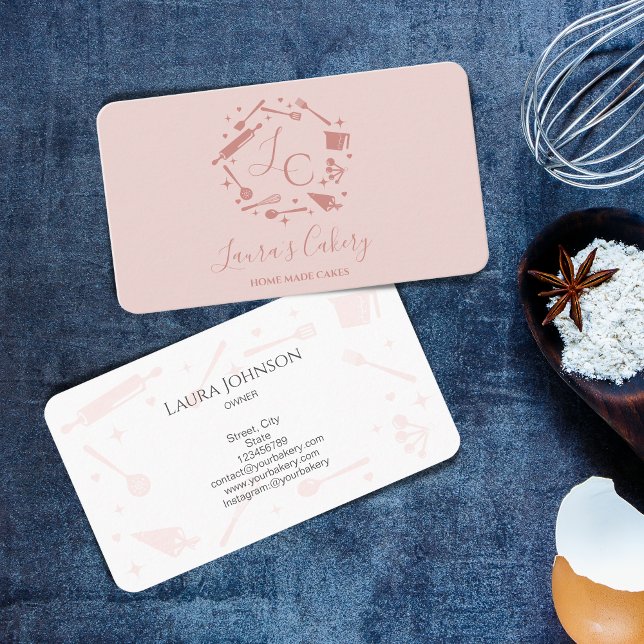 Cupcakes Backtools Utensik Whisk Monogramm Visitenkarte (Von Creator hochgeladen)
