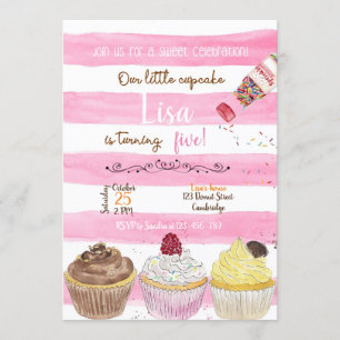 Cupcakes Birthday Invitation, Cupcakes Invitation, Einladung