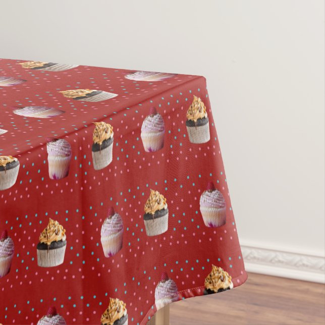 Cupcakes Cakes Dots Custom Tablecloth Tischdecke (Beispiel)