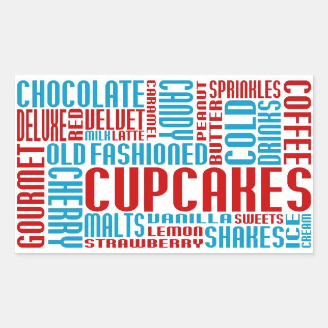 Cupcakes-Chat Rechteckiger Aufkleber (Vorderseite)