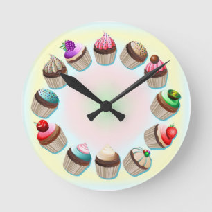 Cupcakes Colorful Circle Uhren