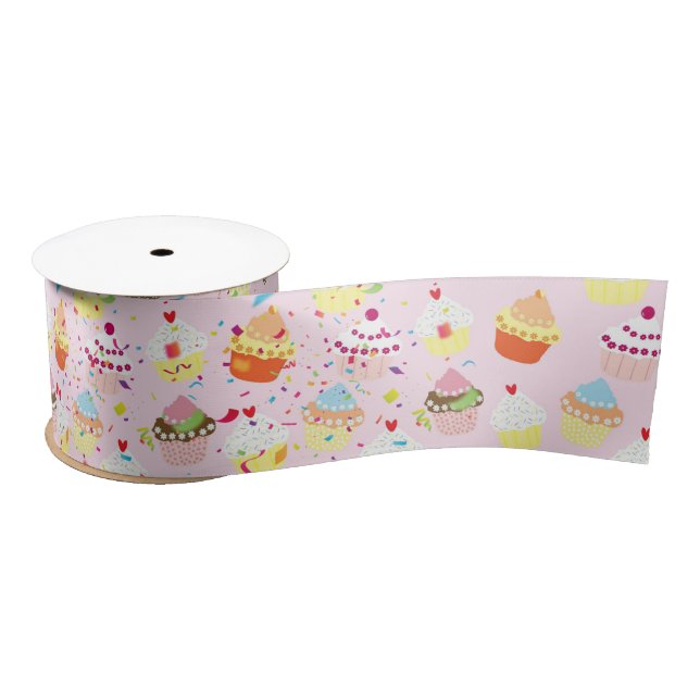 Cupcakes & Confetti Satin Ribbon Satinband (Spule)