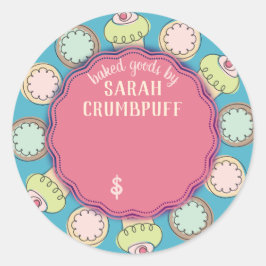 Cupcakes Cookies Bäckerei personalisierter Preis Runder Aufkleber