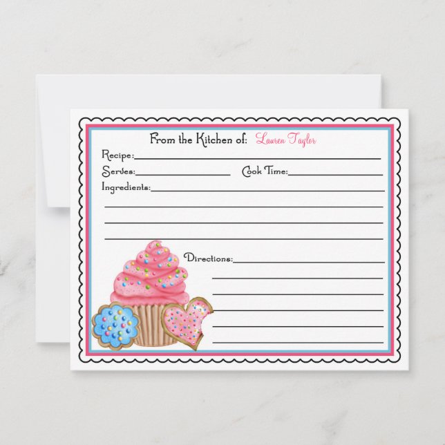 Cupcakes & Cookies Baking Cuisine Recette Cartes (Devant)